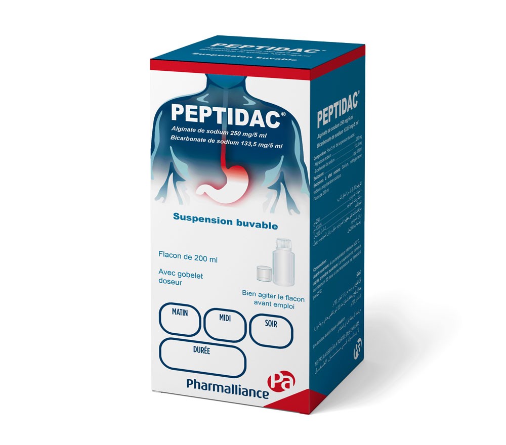 Peptidac® Alginate De Sodium, Bicarbonate De Sodium (Sirop